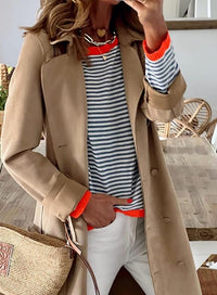 Riley™ | Women's Striped Crewneck Sweater Long Sleeve Casual Pullover