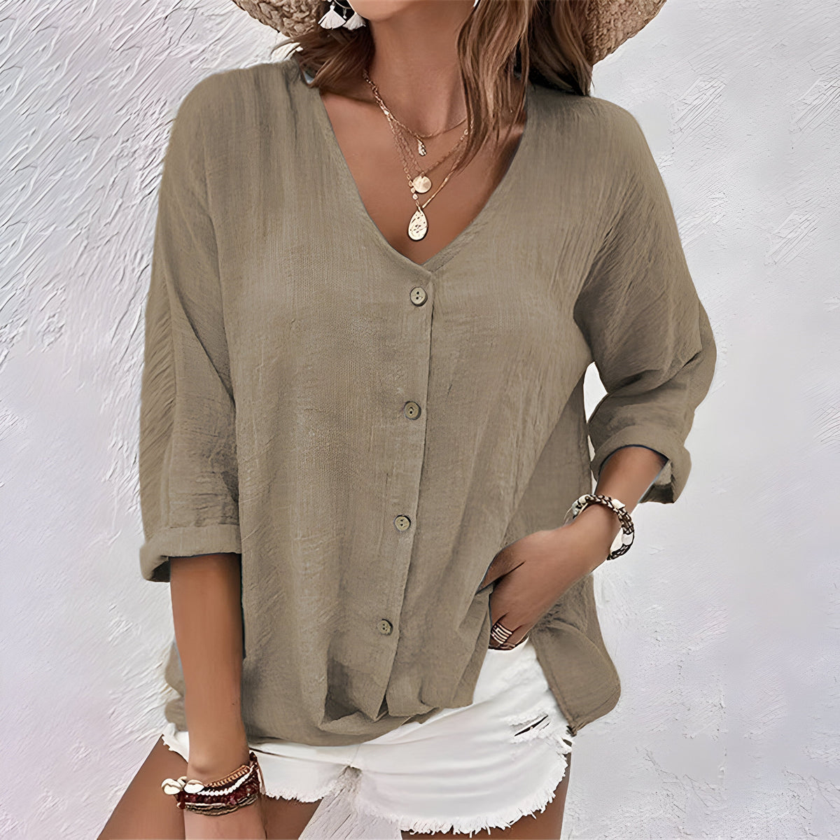 Marcia™ | Relaxed Button-Up Blouse