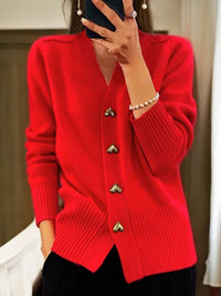 Blair | Knit Cardigan with Heart Button Detail