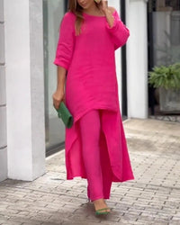 Oasis™ | Women's Two Piece Set Longline Tunic Wide Leg Pants