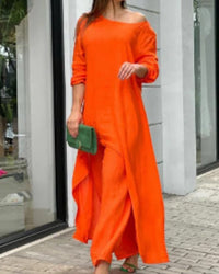 Oasis™ | Women's Two Piece Set Longline Tunic Wide Leg Pants