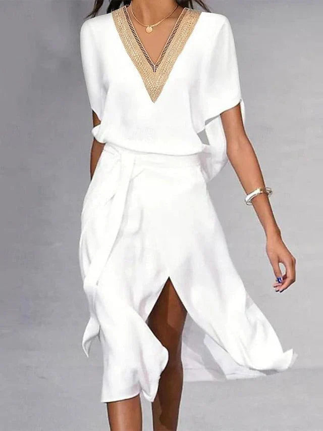 Allison™ | Women’s Summer V Neck Midi Dress