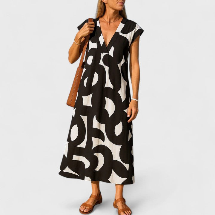 Valery™ | Flowing V-Neck Dress for Every Occasion
