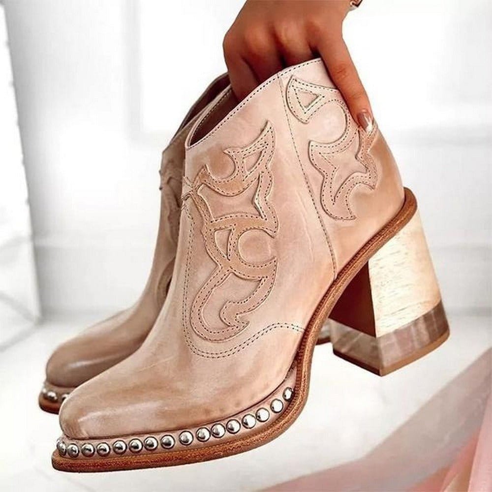 Priscilla™ | Studded Western Ankle Boots