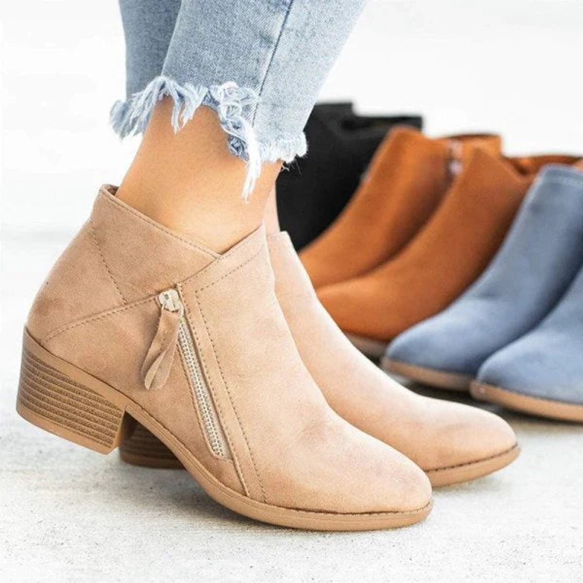 Piper™ | Side Zip Suede Ankle Boots