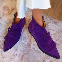 Delphine™ | Fringe Pointed Toe Ankle Boots