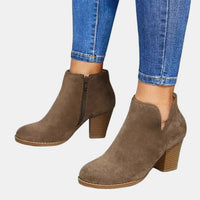 Clarabelle™ | V-Cut Suede Ankle Boots