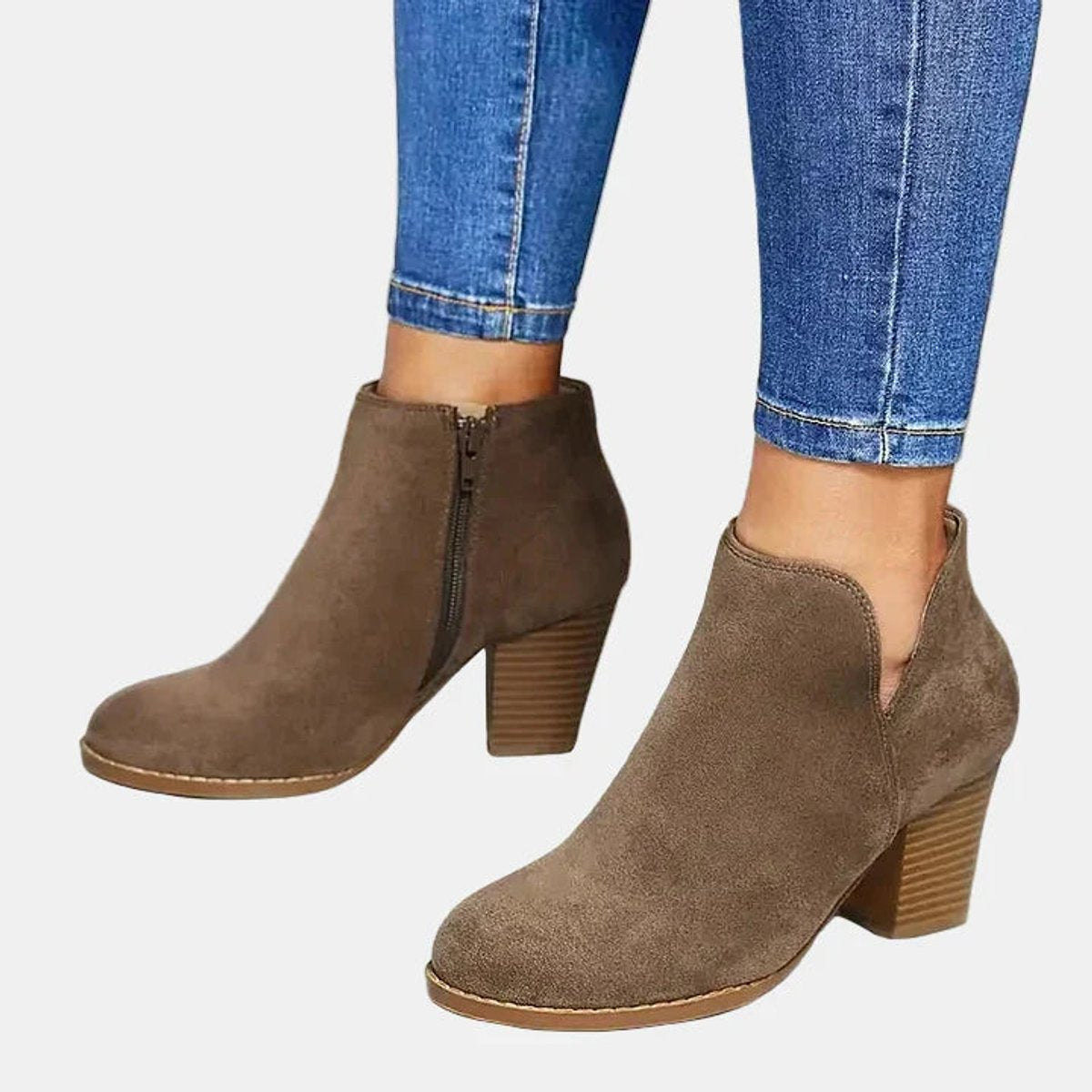 Clarabelle™ | V-Cut Suede Ankle Boots