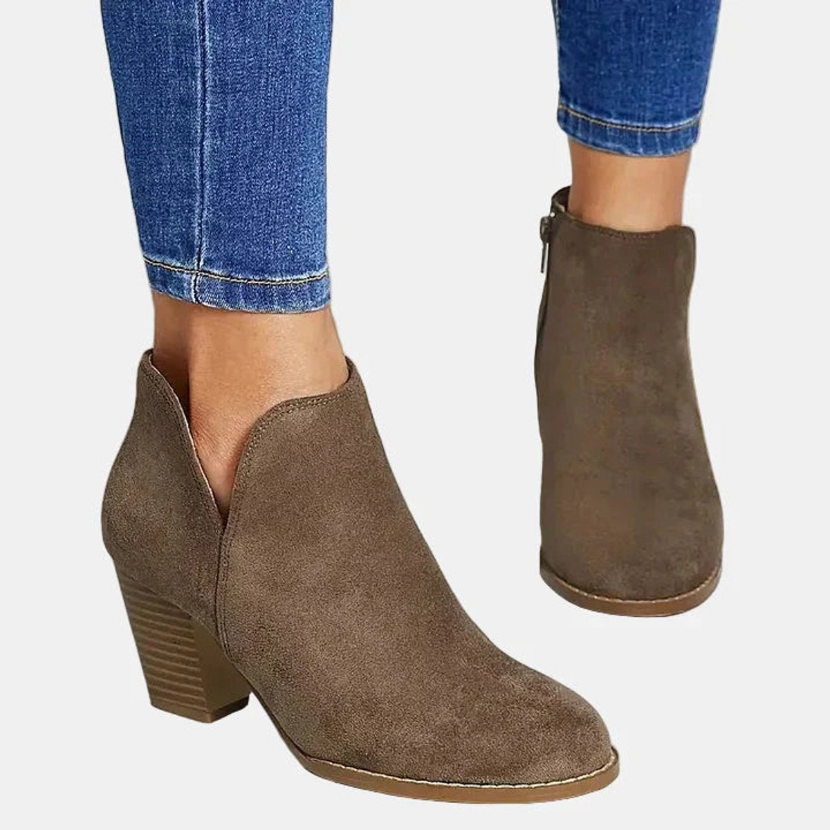 Clarabelle™ | V-Cut Suede Ankle Boots