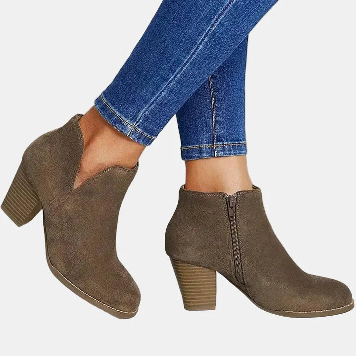Clarabelle™ | V-Cut Suede Ankle Boots