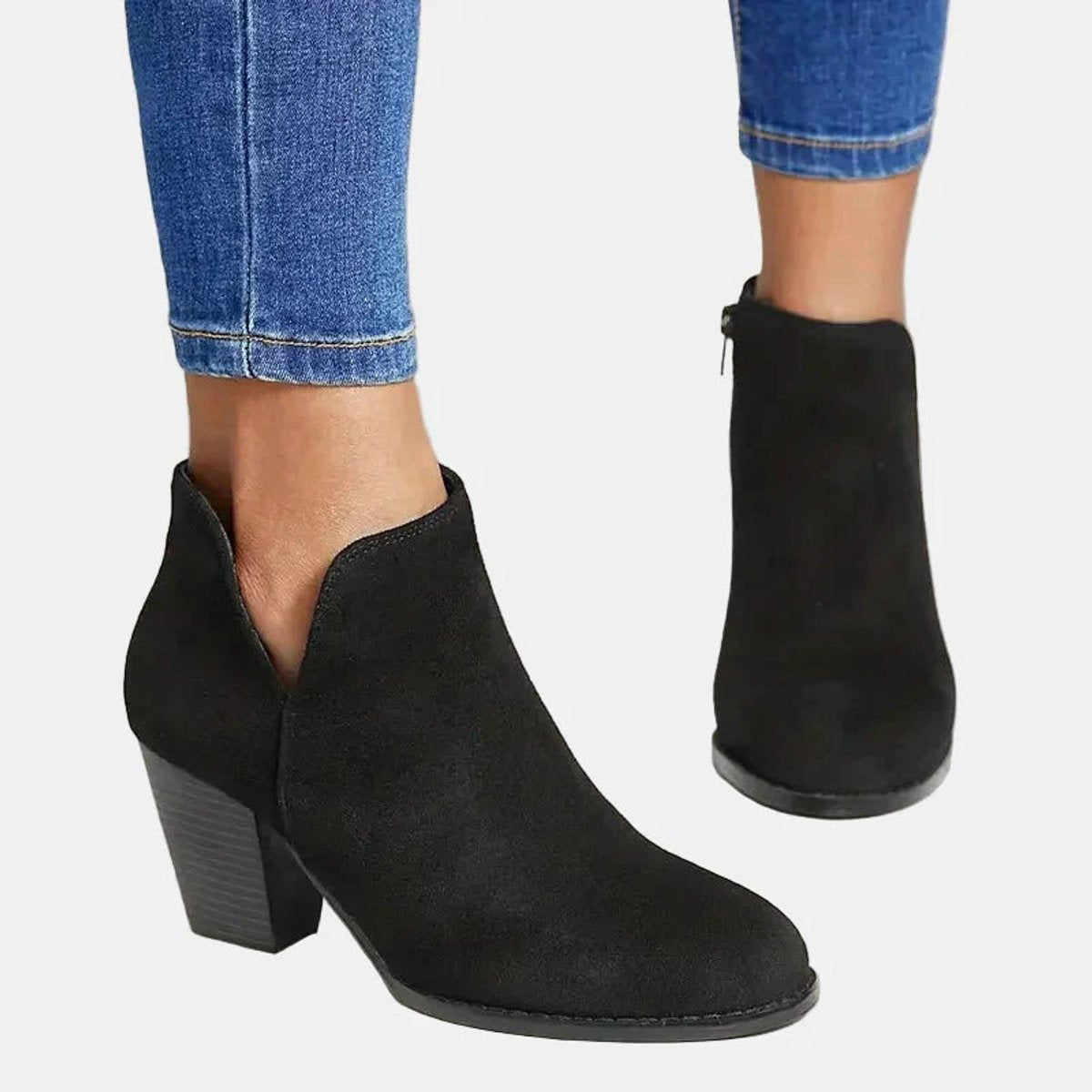 Clarabelle™ | V-Cut Suede Ankle Boots